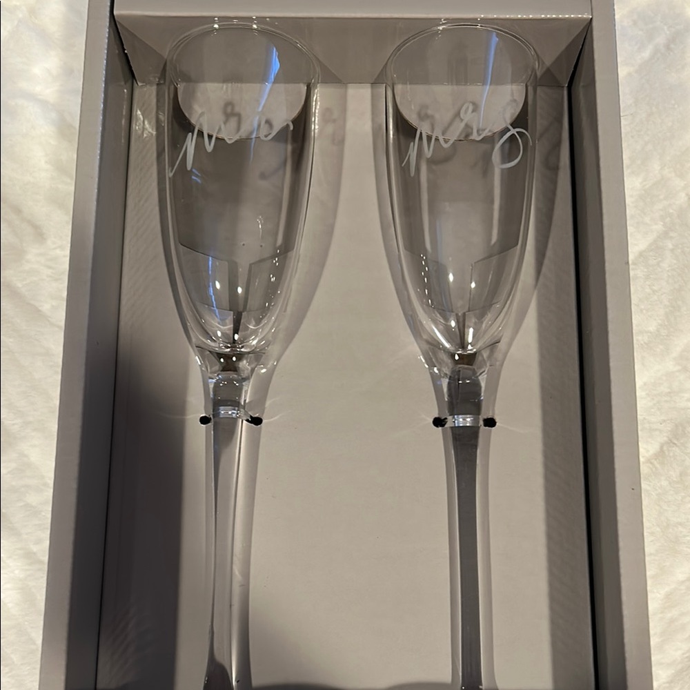 Elegant Clear Champagne Flutes Set